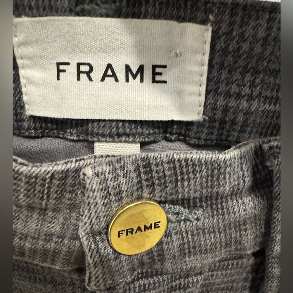 Women’s Frame Le Crop Mini Boot Gray Plaid Denim Jeans: 27 - Picture 6 of 10